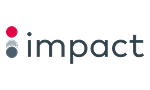 Logo with stacked red, gray, and dark gray circles to the left of the word "impact" in lowercase dark gray text.