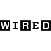 Black bold sans-serif text "WIRED" in all caps, each letter in a separate square block on white background.