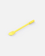 Bright yellow plastic snow shovel with ergonomic grip, side view, Y Series design, smooth finish, compact blade